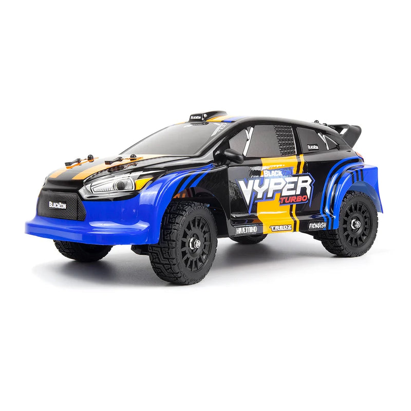 BlackZon 540284 Vyper RX Turbo 1/16 4WD 2S Brushless Rally Car - Blue/Orange