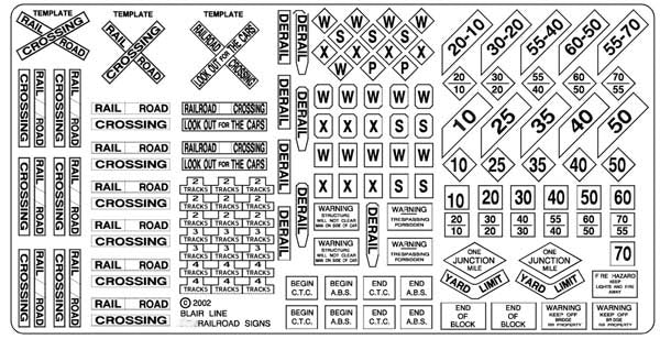 Blair Line 1 N Scale Highway Signs Railroad Signs (1900-Present)