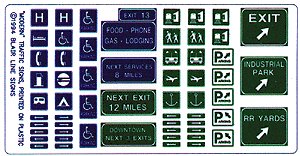 Blair Line 146 HO Scale Highway Signs Freeway & "Symbol" (1971-Present)
