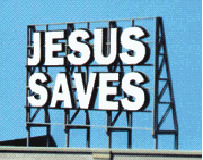 Blair Line 1507 HO Scale Laser-Cut Wood Billboard Kit - Jesus Saves - 2-1/4" Wide x 1-5/8"