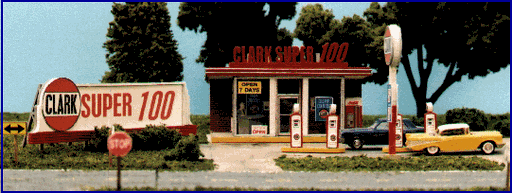 Blair Line 187 HO Scale Clark Oil Gas Station Laser-cut Kit