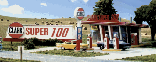 Blair Line 187 HO Scale Clark Oil Gas Station Laser-cut Kit
