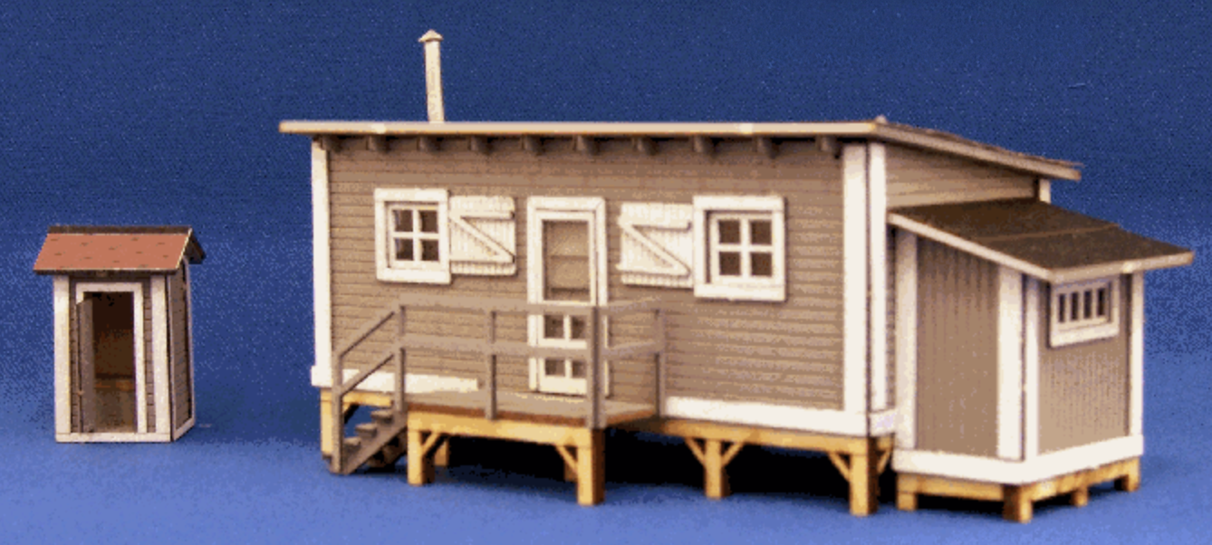 Blair Line 2000 HO Scale Joe's Cabin with Outhouse Laser-cut Kit