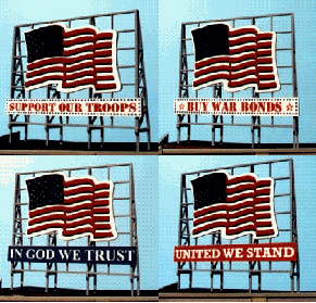 Blair Line 2520 HO Scale Laser-Cut Wood Billboard Kit - Patriotic US Flag - Includes 4 Slogans
