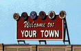 Blair Line 2528 HO Scale Laser-Cut Wood Billboard Kit - Welcome to Your Town 3.50 x 2.10"
