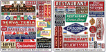 Blair Line 36 N Scale Storefront & Advertising: Restaurant & Cafe Signs