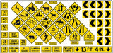 Blair Line 5 N Scale Highway Signs Warning Signs #1 1971-Present