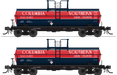 BLI 10350 HO Scale 6000 Gallon Tank Car Columbia Southern SACX Blue & Red Scheme 2 Pack