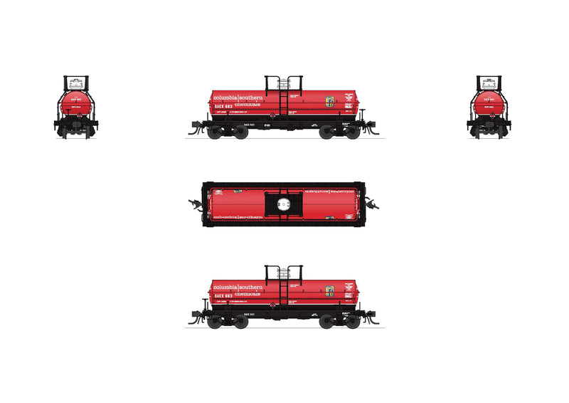 BLI 10351 HO Scale 6000 Gallon Tank Car Columbia Southern SACX Red with PPG Logo 2 Pack