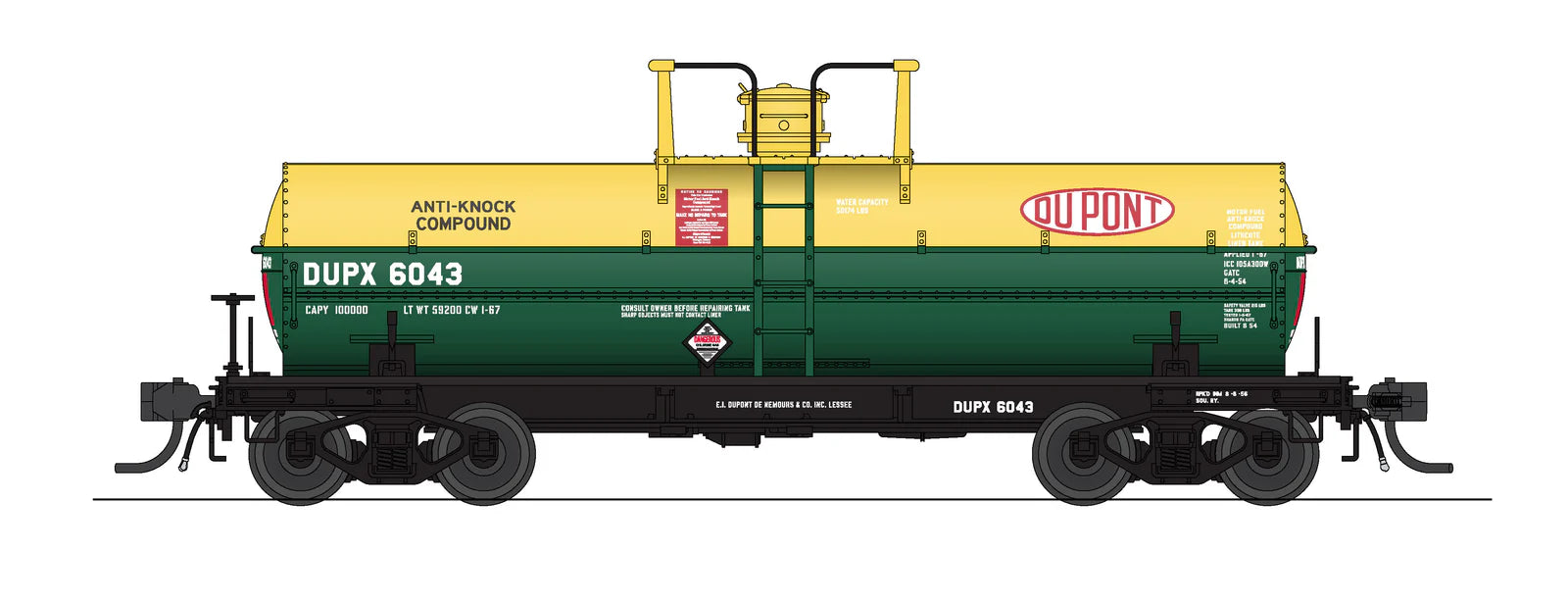 BLI 10353 HO Scale 6000 Gallon Tank Car DuPont DUPX 2 Pack