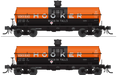 BLI 10356 HO Scale 6000 Gallon Tank Car Hooker Chemical HOKX As-Delivered 2 Pack