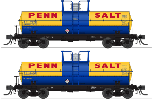BLI 10358 HO Scale 6000 Gallon Tank Car Penn Salt TELX 2 Pack