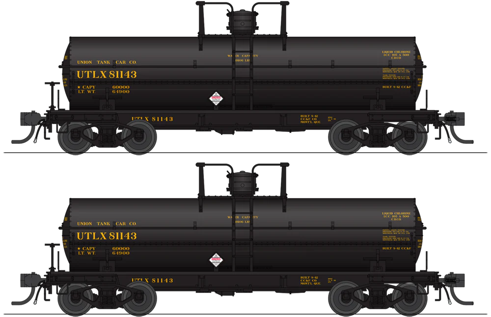 BLI 10360 HO Scale 6000 Gallon Tank Car Union Tank Line UTLX 2 Pack