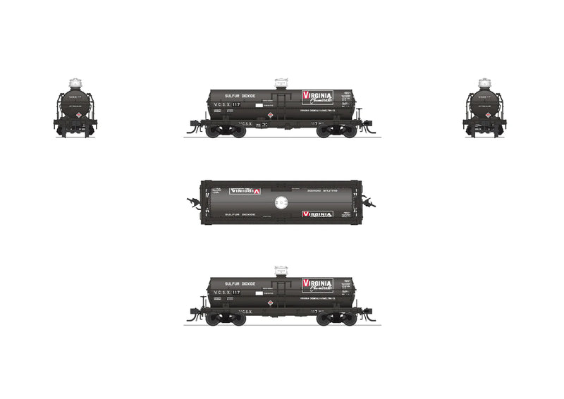 BLI 10361 HO Scale 6000 Gallon Tank Car Virginia Chemical VCSX 2 Pack