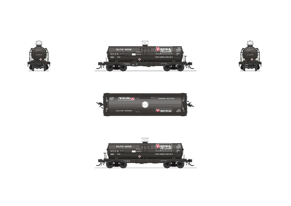 BLI 10361 HO Scale 6000 Gallon Tank Car Virginia Chemical VCSX 2 Pack