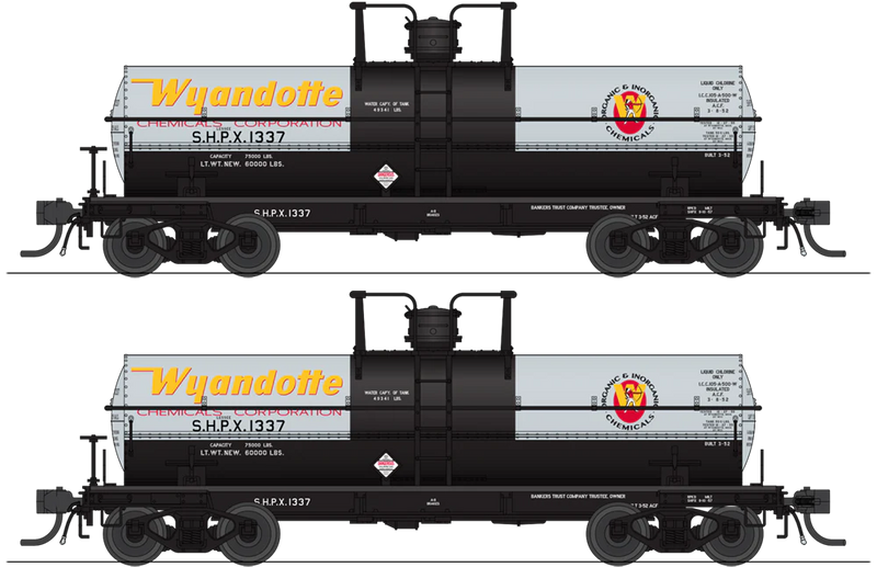 BLI 10362 HO Scale 6000 Gallon Tank Car Wyandotte Chemical SHPX 2 Pack