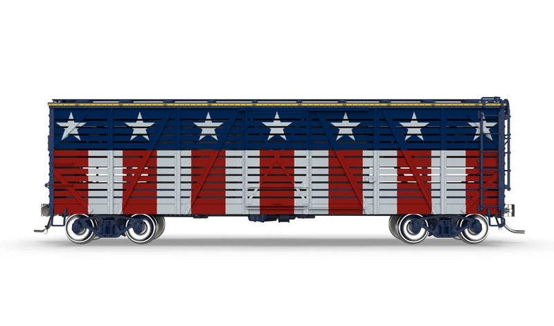 BLI 10709 HO Scale 40' Wood Stock Car "Independence Day" with Patriotic Sounds
