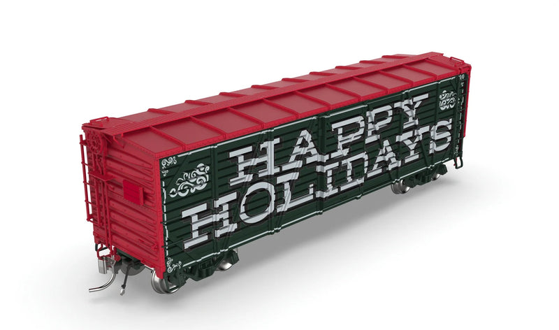 BLI 10712 HO Scale 40' Wood Stock Car "Happy Holidays" with Reindeer Sounds