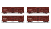 BLI 10720 HO Scale 40' Wood Stock Car Santa Fe ATSF 4-Pack No-Sound