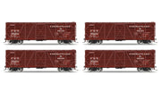 BLI 10721 HO Scale 40' Wood Stock Car Chesapeake & Ohio C&O 4-Pack No-Sound