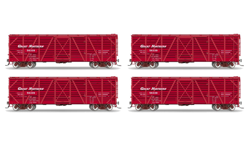 BLI 10722 HO Scale 40' Wood Stock Car Great Northern GN 4-Pack No-Sound