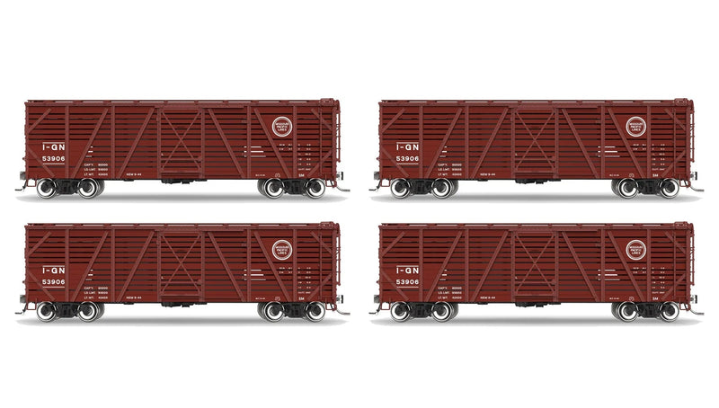 BLI 10723 HO Scale 40' Wood Stock Car Missouri Pacific MP 4-Pack No-Sound