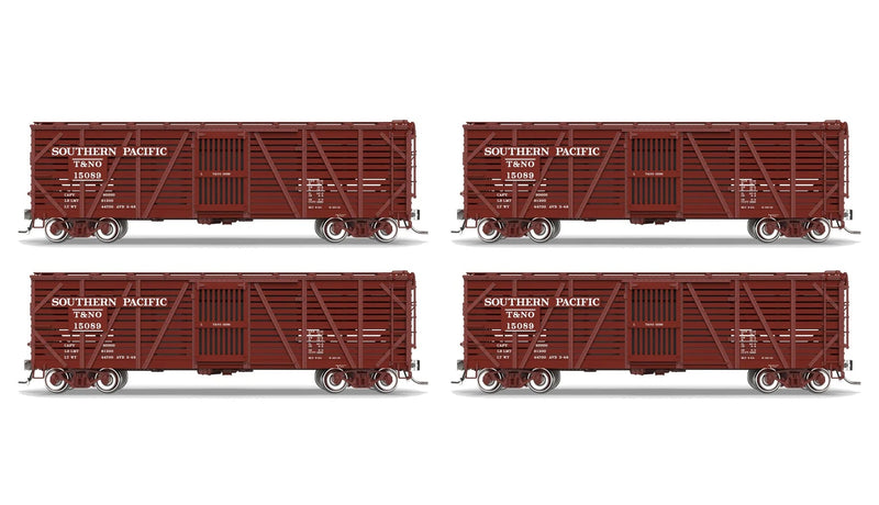 BLI 10726 HO Scale 40' Wood Stock Car Southern Pacific SP 4-Pack No-Sound