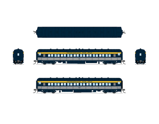 BLI 10760 N Scale Heavyweight 5-Car Passenger Set Chesapeake & Ohio C&O Tri-Color Scheme