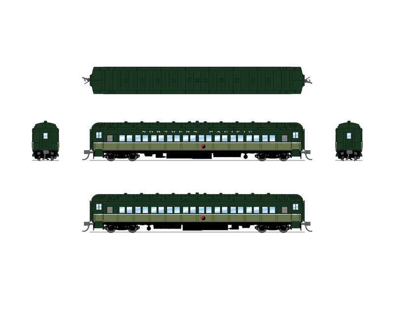 BLI 10763 N Scale Heavyweight 5-Car Passenger Set Northern Pacific NP Lowey Two-Tone Green