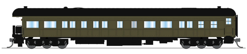 BLI 10782 N Scale Unlettered Business Car Pullman Green with Balloon Roof