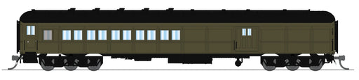 BLI 10802 N Scale Coach-Baggage Combine Unlettered Pullman Green