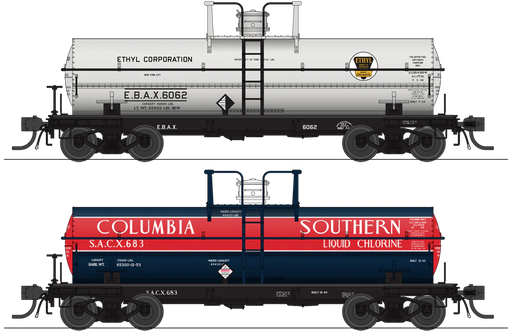 BLI 6474 HO Scale 6000 Gallon Tank Car Ethyl/Columbia Southern Late 1950s Variety 2 Pack