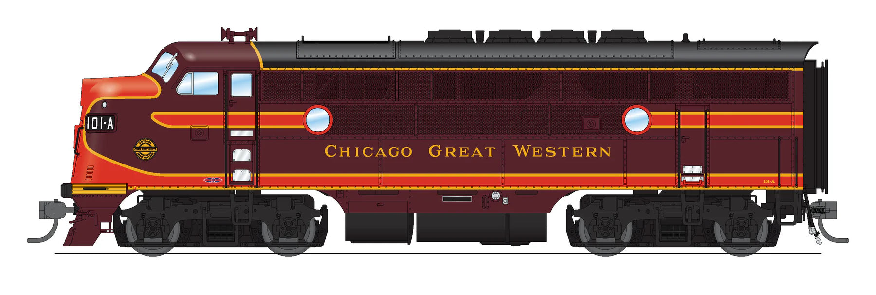 BLI 6652 HO Scale EMD F3A-B Diesel Set Chicago Great Western CGW 101A/101B Paragon4 DCC
