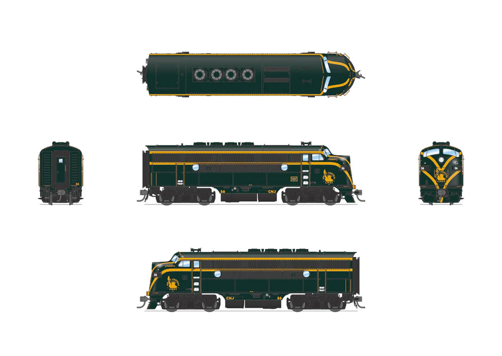 BLI 6653 HO Scale EMD F3A-B Diesel Set Central Railroad of New Jersey CNJ 51/3C Paragon4 DCC