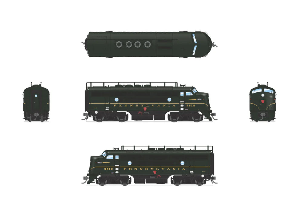 BLI 6656 HO Scale EMD F3A-B Diesel Set Pennsylvania PRR 9512A/9512B Paragon4 DCC