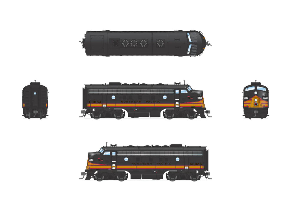 BLI 6677 HO Scale EMD F7A-B Diesel Set Northern Pacific NP 6008A/6008B Paragon4 DCC