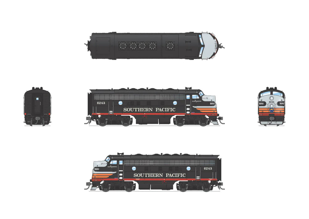 BLI 6680 HO Scale EMD F7A-B Diesel Set Southern Pacific SP 6243/8143 Paragon4 DCC