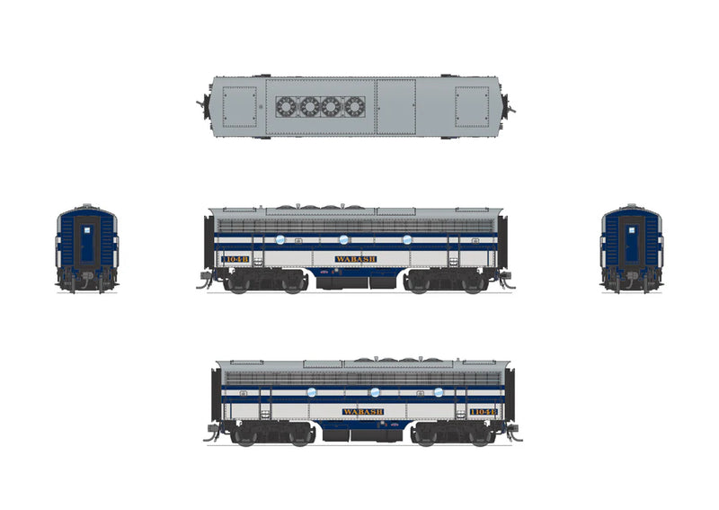 BLI 6681 HO Scale EMD F7A-B Diesel Set Wabash 1104/1104B Paragon4 DCC