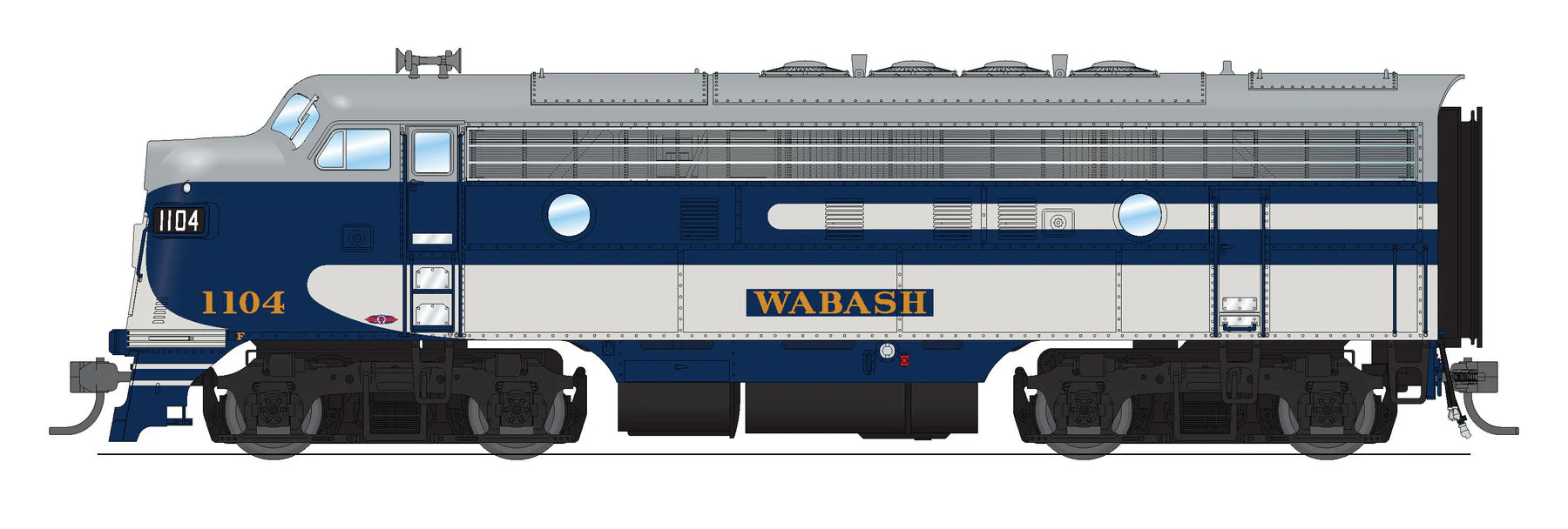 BLI 6681 HO Scale EMD F7A-B Diesel Set Wabash 1104/1104B Paragon4 DCC