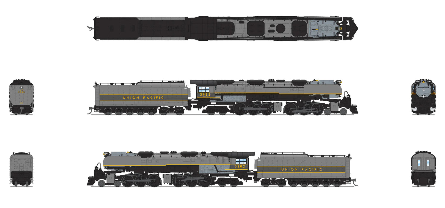 BLI 6984 N Scale 4-6-6-4 Challenger Steam Loco Union Pacific UP 3982 - Paragon4 (DC/DCC/Sound/Smoke - Oil Tender)