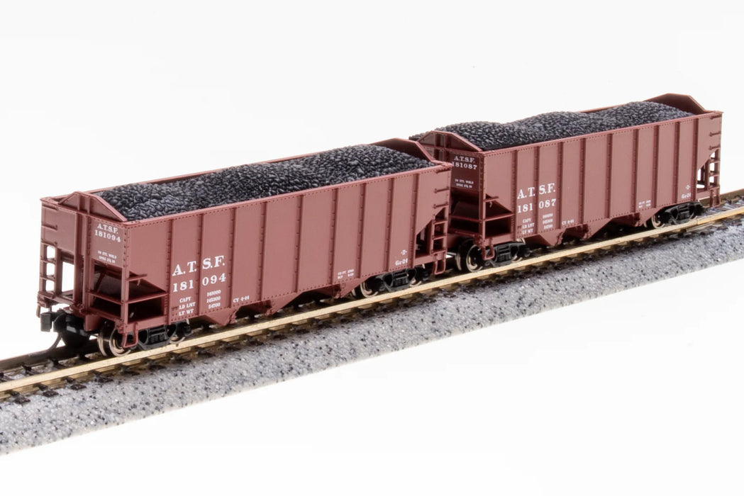 BLI 7150 N Scale 3 Bay Hopper Santa Fe ATSF (2 Pack Set A)