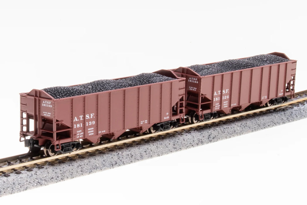 BLI 7151 N Scale 3 Bay Hopper Santa Fe ATSF (2 Pack Set B)