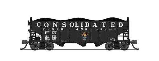 BLI 7160 N Scale H2A 3-Bay Hopper with Load Consolidated Power & Light (2 Pack Set A)