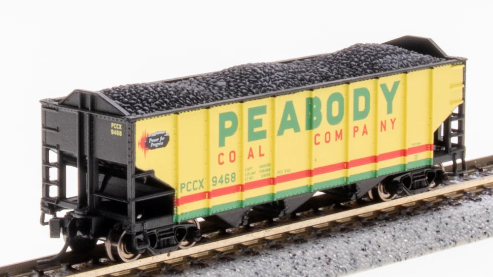 BLI 7162 N Scale H2A 3-Bay Hopper with Load Peabody Coal (2 Pack Set A)