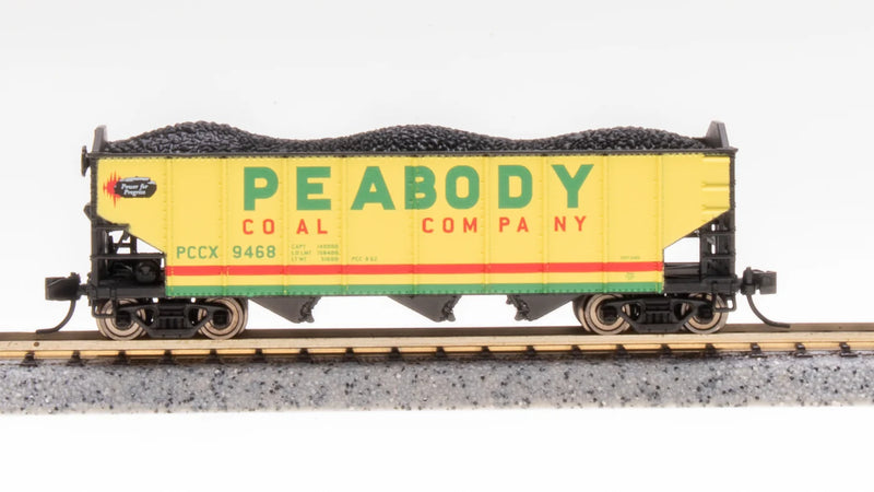 BLI 7162 N Scale H2A 3-Bay Hopper with Load Peabody Coal (2 Pack Set A)