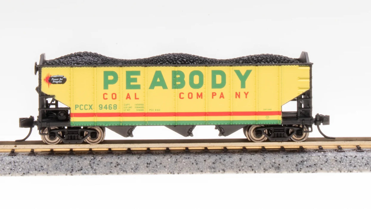 BLI 7162 N Scale H2A 3-Bay Hopper with Load Peabody Coal (2 Pack Set A)