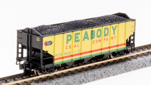 BLI 7163 N Scale H2A 3-Bay Hopper with Load Peabody Coal (2 Pack Set B)