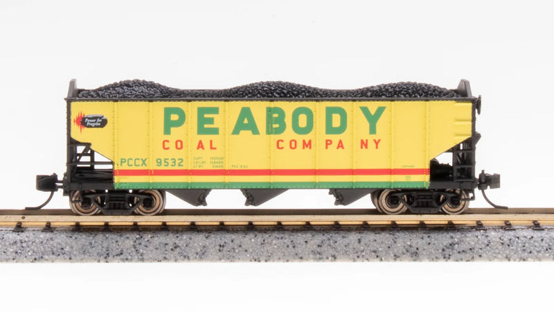 BLI 7163 N Scale H2A 3-Bay Hopper with Load Peabody Coal (2 Pack Set B)