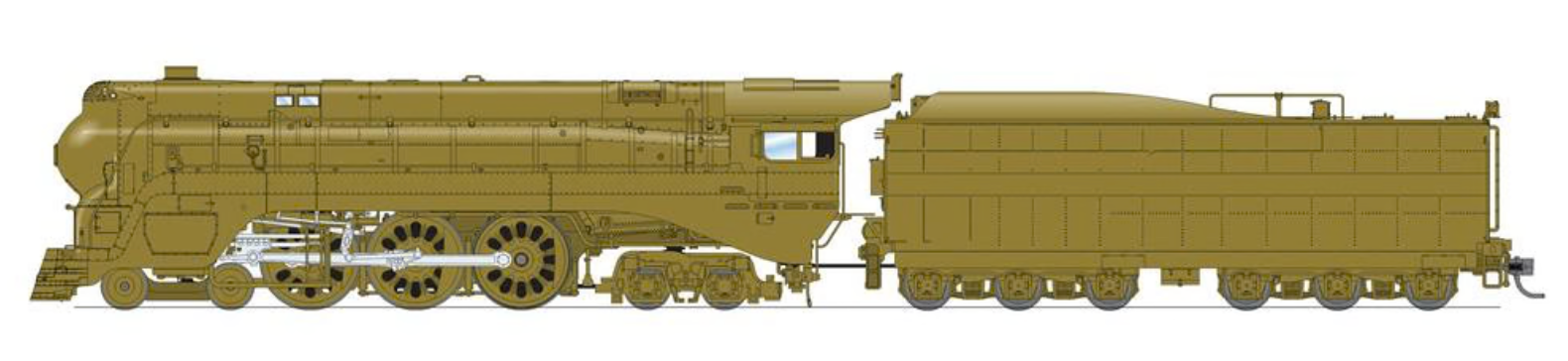 BLI 7356 HO Scale 4-6-4 Hudson Steam Loco Blue Goose Undecorated Hybrid Paragon4 DCC