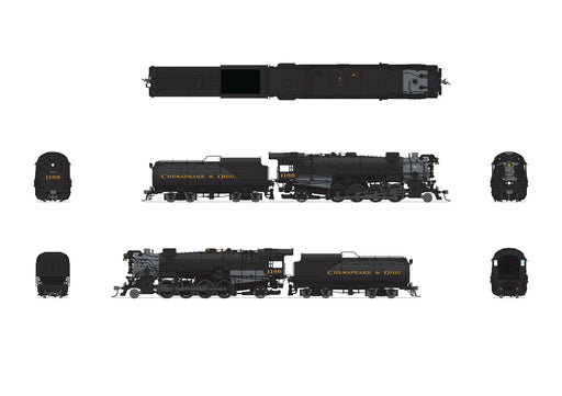 BLI 7597 HO Scale 2-8-2 Class K-2 Mikado Steam Loco Chesapeake & Ohio C&O 1182 Hybrid Paragon4 DCC